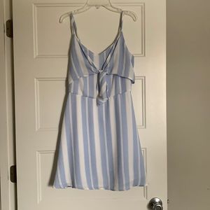 Rue 21 Light blue striped tie-front A-line dress